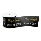 Klasse 2023 en Graduate's Name Black White Gold Lint (Spoel)