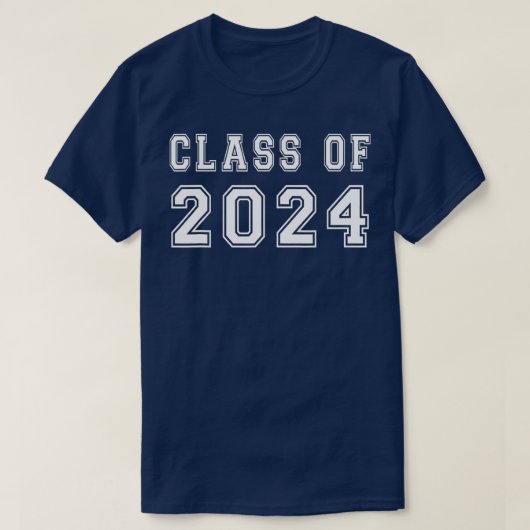 Klasse 2024 High School Afstuderen Datum Afstudere T-shirt (Design voorkant)