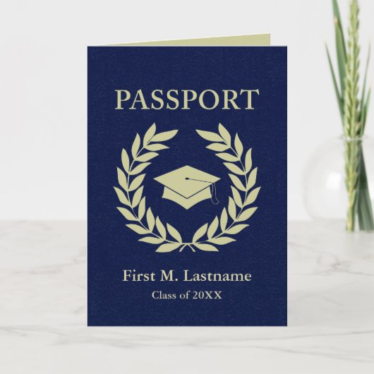 klasse 20XX afstuderen paspoort uitnodiging (Voorkant)