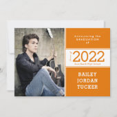 Klasse 2 jaar Oranje en wit 2-foto-Afstuderen Aankondiging (Voorkant)