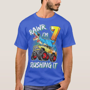 Klasse 7 Year Old Birthday Boy Girl T rex 7th Bday T-shirt