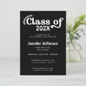 Klasse Afstuderen zwart-wit foto op achterzijde Feestdagenkaart (Staand voorkant)