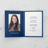 Klasse blauw afstuderen foto-aankondiging (Binnen)
