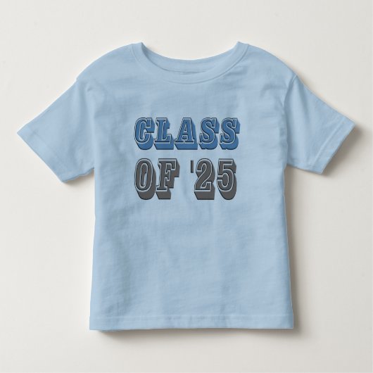 Klasse blauw en grijs van 2025 kinder shirts (Voorkant)