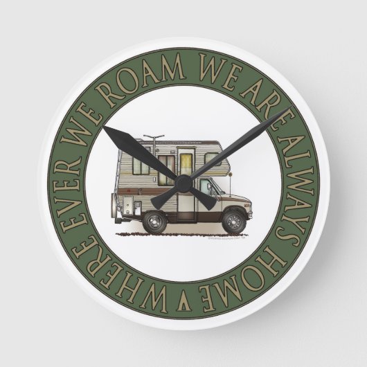 Klasse C Camper RV Magnets Ronde Klok (Voorkant)