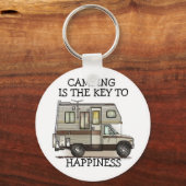 Klasse C Camper RV Magnets Sleutelhanger (Voorkant)