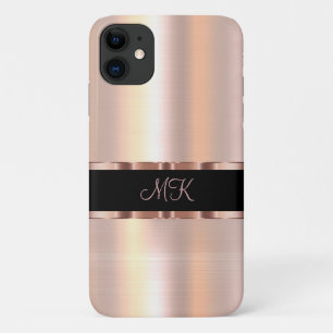 Klasse dames monogram roze gouden kleur iPhone 11 hoesje