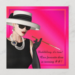 Klasse Diva Roze Verjaardagsfeestje Kaart