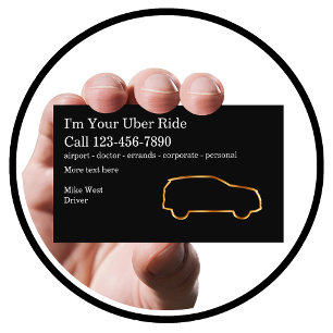 Klasse Eenvoudige Rideshare Taxi Chauffeur Visitekaartje