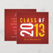 Klasse Elegant Rood en Geel van 2013 Kaart (Voorkant / Achterkant)