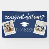 Klasse Elk jaar Afstuderen 2 Square Photo Collage Spandoek (Horizontaal)