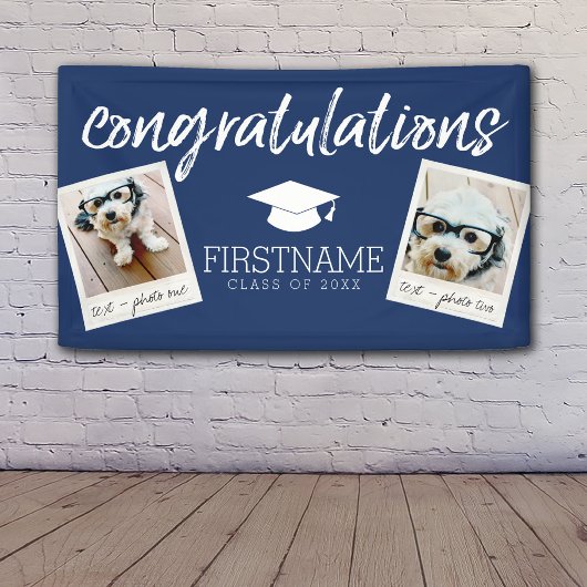 Klasse Elk jaar Afstuderen 2 Square Photo Collage Spandoek