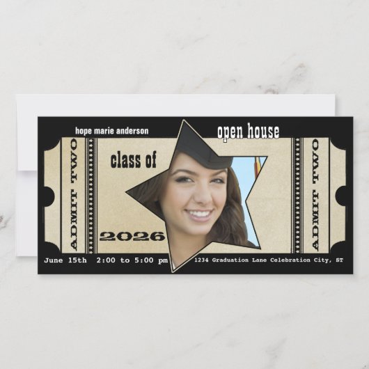 Klasse Graduation Party OPEN House Invitation (Voorkant)