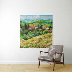 KLASSE IN CHIANTI LANDSCAPE, GEEL STROOMGEBIEDEN WANDKLEED