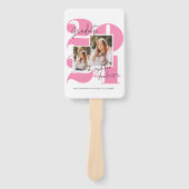 Klasse Jaar 3 Fotocollage Hot Pink Afstuderen Handwaaier (Voorkant)