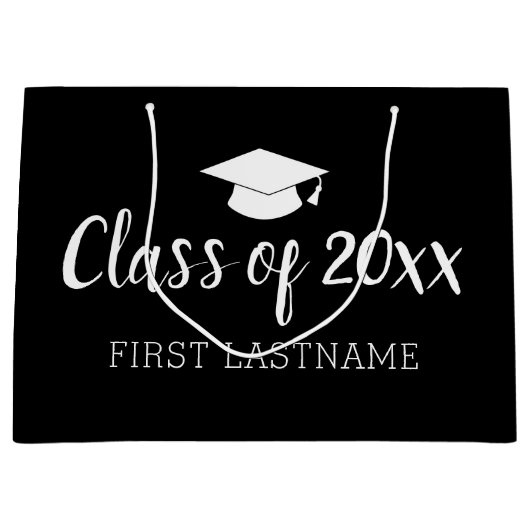 Klasse Jaar en naam - zwart kan kleur veranderen Large Cadeauzakje (Voorkant)