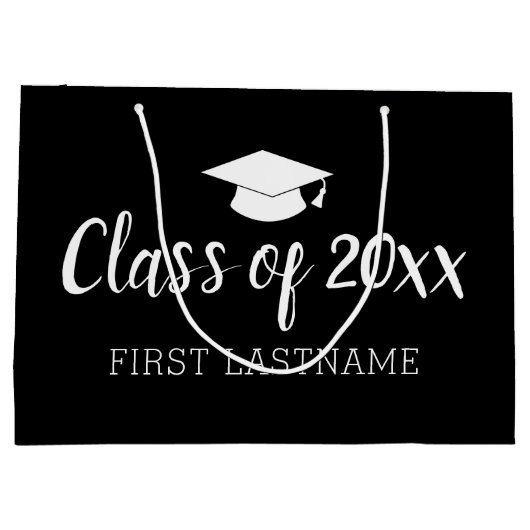 Klasse Jaar en naam - zwart kan kleur veranderen Large Cadeauzakje (Achterkant)