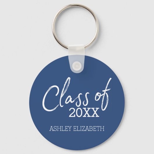 Klasse JAAR - modern script - Graduation Party Sleutelhanger (Voorkant)