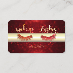 Klasse luxe Elegant , Glitter Wimpers, Rode Bokeh Visitekaartje