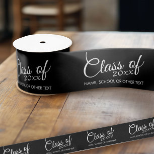 Klasse met aangepast jaar en middelbare school grosgrain lint