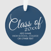 Klasse met aangepast jaar en middelbare school ornament (voorkant)