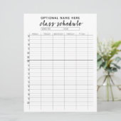 Klasse Planning voor Semester-herinneringskaart Menu (Staand voorkant)