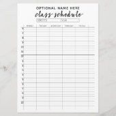 Klasse Planning voor Semester-herinneringskaart Menu (Voorkant)