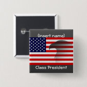 klasse president vierkante button 5,1 cm (Voorkant /achterkant)