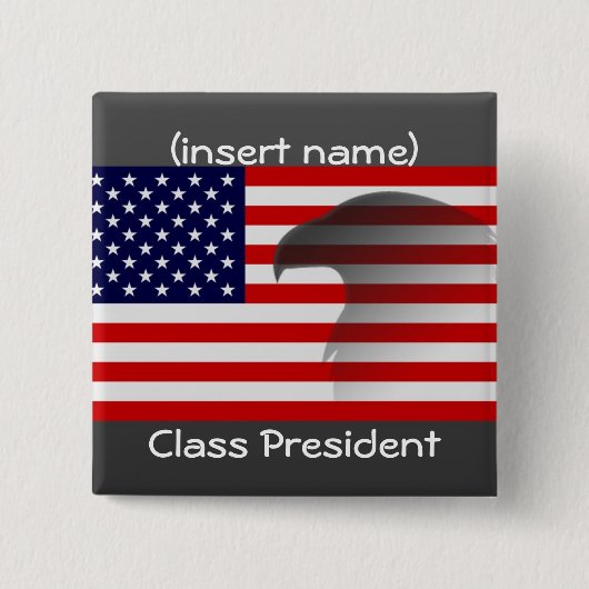 klasse president vierkante button 5,1 cm (Voorkant)
