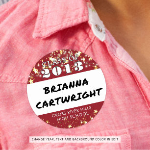 Klasse Reünie Rode Gouden Sterren Naam Tags