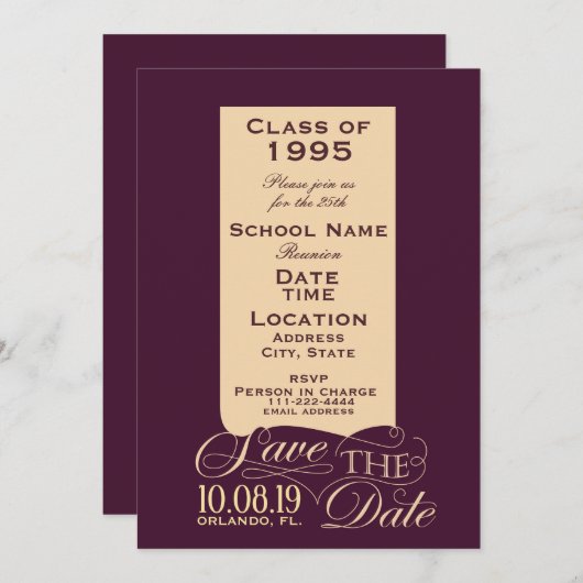 Klasse reünie uitnodiging ontwerp (Voorkant / Achterkant)