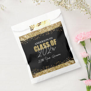 Klasse Reunion Black en Gold Glitter Bedankzakje
