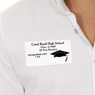Klasse Reunion Black White Paper Name Tag Etiket