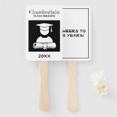 Klasse Reunion Elegant Zwart Wit Custom Handwaaier (Voorkant en achterkant)