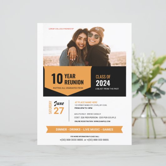 Klasse Reunion Flyer-Sjabloon (Staand voorkant)