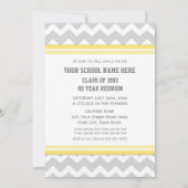 Klasse Reunion Invitations Gray Lemon Chevron Kaart (Achterkant)