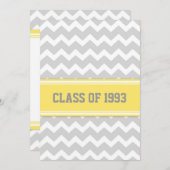 Klasse Reunion Invitations Gray Lemon Chevron Kaart (Voorkant / Achterkant)