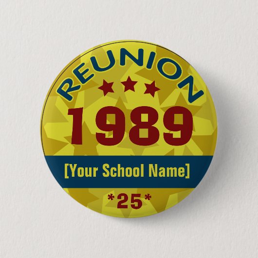 Klasse Reunion met aanpasbare sterren Ronde Button 5,7 Cm (Voorkant)