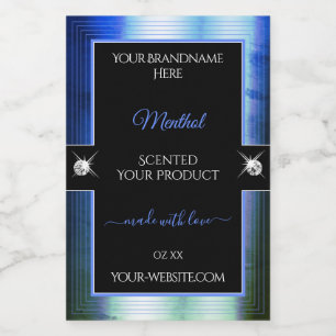 Klasse Royal Blue Black Brilliants Productlabel Voedselcontainer Etiket