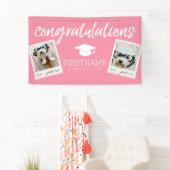 Klasse Roze Afstuderen 2 Square Photo Collage Spandoek (Insitu)