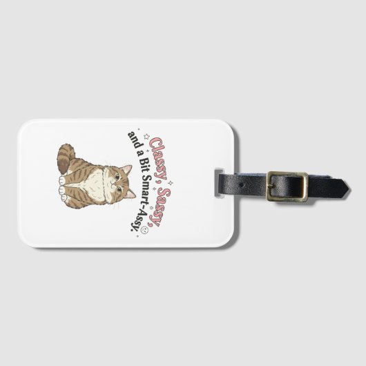 Klasse, Sassy & Brutaal Kat Design Bagagelabel (Voorkant (horizontaal))