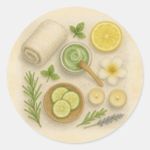 Klasse Spa Verwennings Schoonheidsdag Ronde Sticker