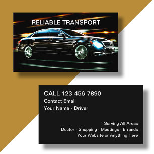 Klasse Taxi of Uber Chauffeur Transport Visitekaartje