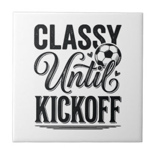 Klasse tot Kickoff Voetbal Vintage T-shirt Ontwerp Tegeltje