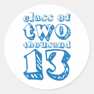 Klasse tweeduizend 13 - Blauw Ronde Sticker