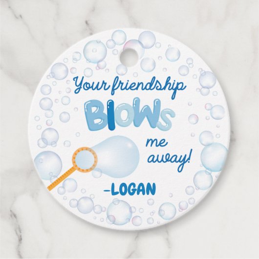 Klasse Valentijnse Bubble Favors Bedankjes Labels (Voorkant)