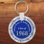 Klasse van 1968 Gifts Personalized 2 Tekstdozen Sleutelhanger (Voorkant)