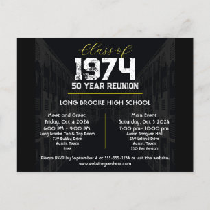 Klasse van 1974 50 Jaar High School Reunion 2 Even Briefkaart