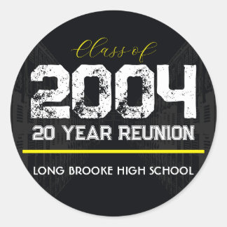 Klasse van 2004 Jaar High School Reunion Zwart Ronde Sticker