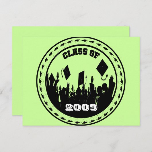 Klasse van 2009/2010 Kies uw schoolkleuren Briefkaart (Voorkant / Achterkant)